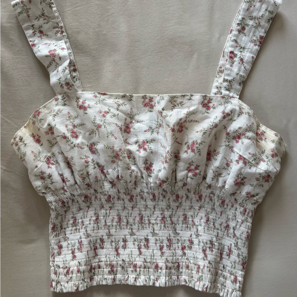 Floral cropped coquette girl top